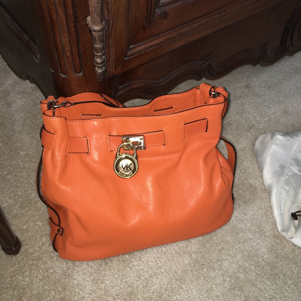 Michael Kors pumpkin leather handbag, NWOT